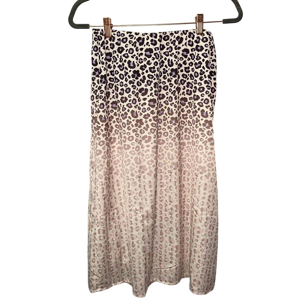 WD.NY Women's Pink Leopard Print Maxi Skirt Sz S NWOT Whimsical Fairy